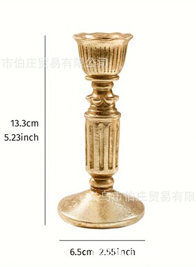ins感复古银色烛台摆件拍