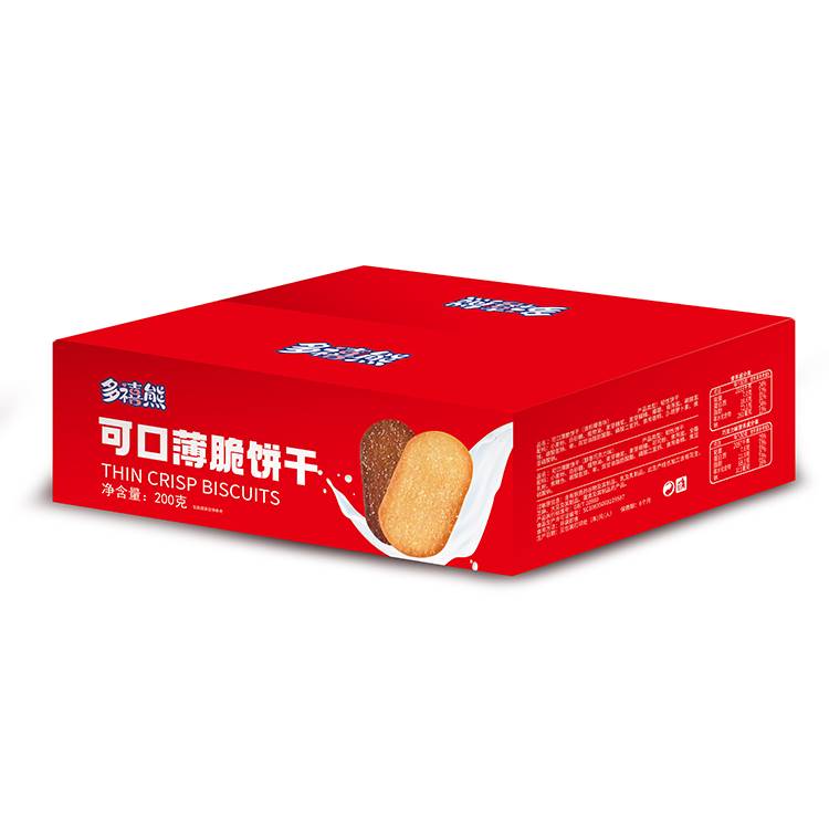 多禧熊薄脆饼干巧克力味椰香味酥脆饼干休闲追剧零食网红解馋食品