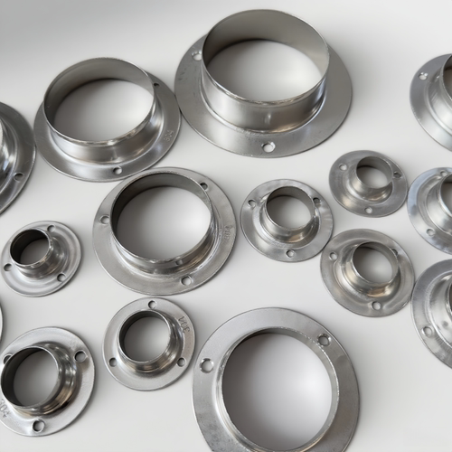 304不锈钢冲压连体法兰座19/22/51圆管衣柜挂衣杆浴帘固定托座201 - 图0