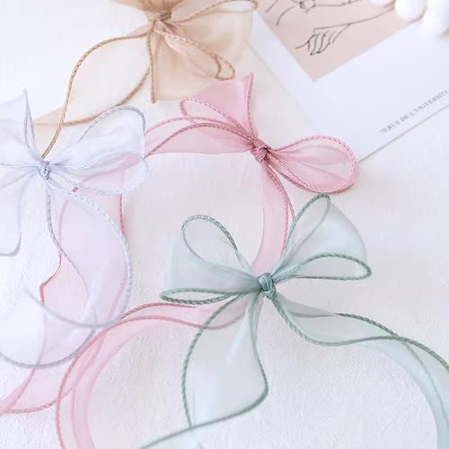 纯色花束包装鱼尾纱丝带装饰纱带波浪拷边包花纱花店鲜花包装资材 - 图3