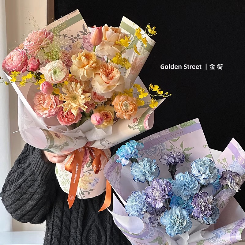 新款花海系列鲜花包装纸氛围艺术纸玫瑰花束包花纸花店花艺材料-图0