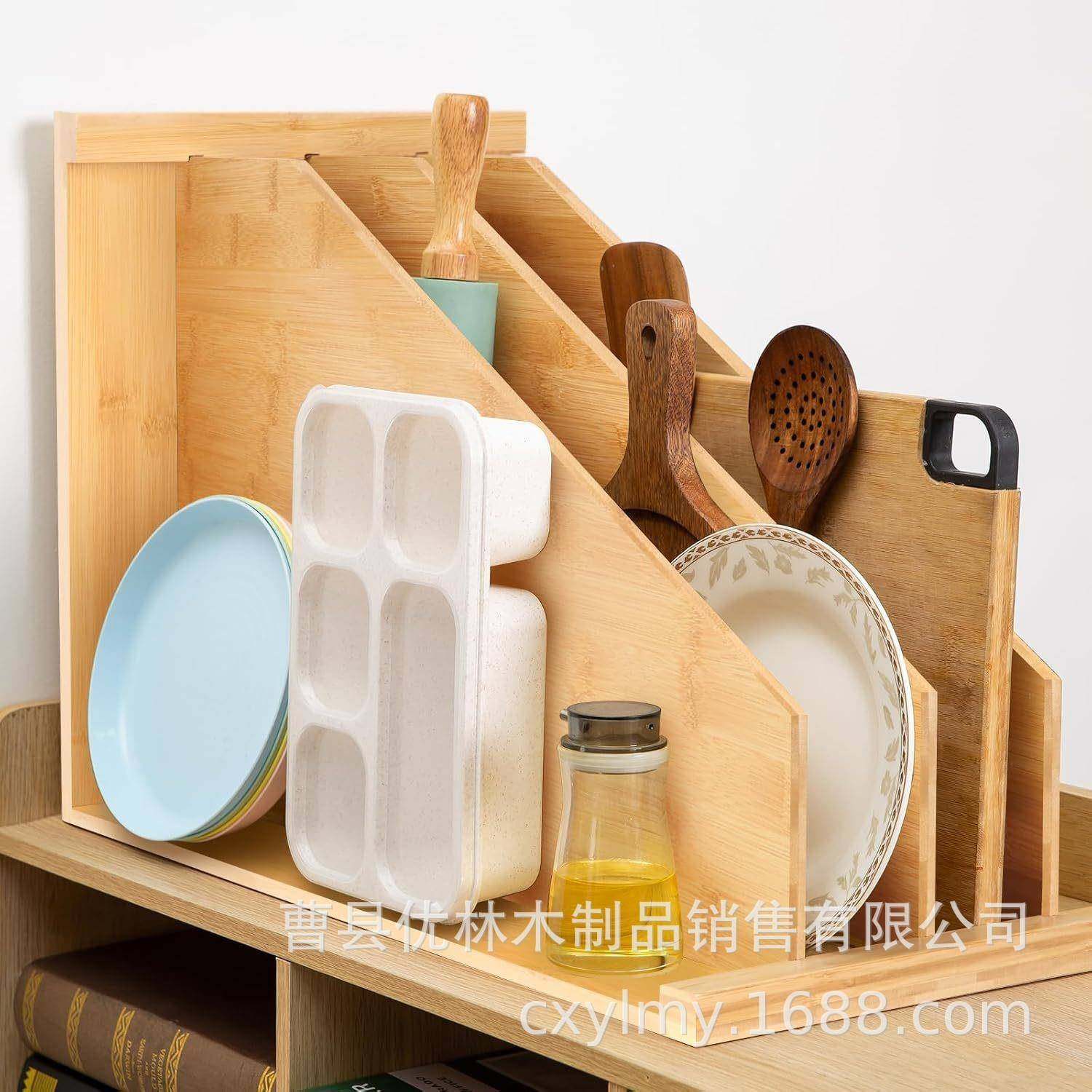 竹制橱柜整理隔板厨房餐收纳架办公室桌具面杂物文件整理架,淘宝优惠券,粉丝福利购,淘宝优惠卷