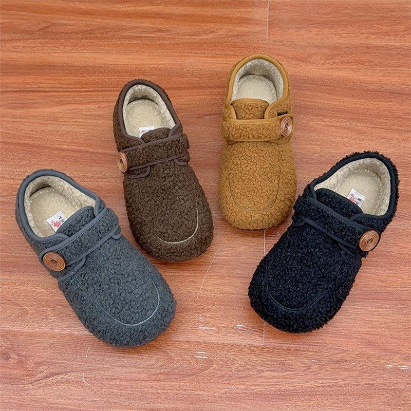 复古加绒平底女棉鞋老北京布鞋可爱圆头博肯鞋毛绒保暖豆豆棉鞋,淘宝优惠券,粉丝福利购,淘宝优惠卷