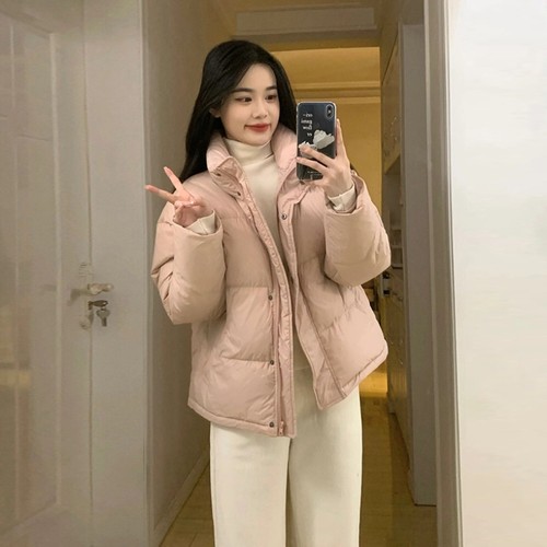 90白鸭绒短款立领羽绒服女2025秋冬季新款洋气减龄加厚保暖外套潮 - 图1