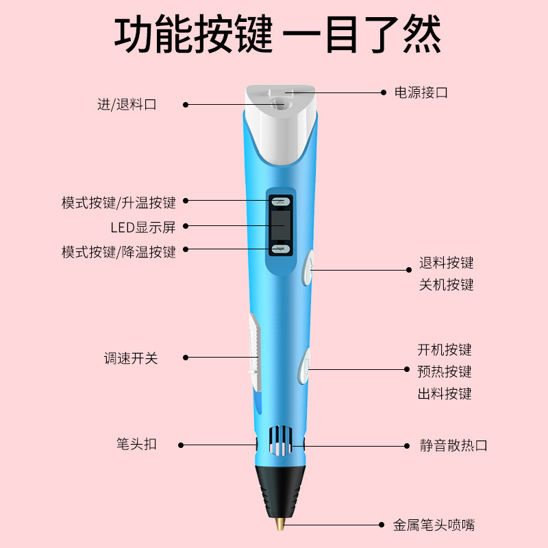 儿童3d打印笔高温立体绘画涂鸦笔智能3D创意玩具神笔马良暑假礼物 - 图2