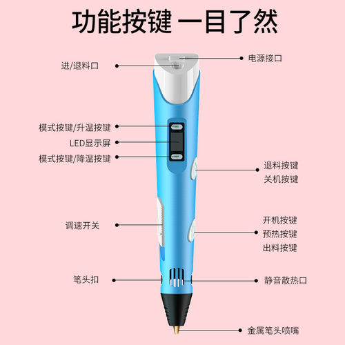 3d打印笔高温立体绘画涂鸦笔智能3D创意玩具神笔马良暑假礼物礼品 - 图2