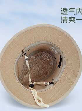 草帽纯亚麻时尚百搭爵士防晒礼帽