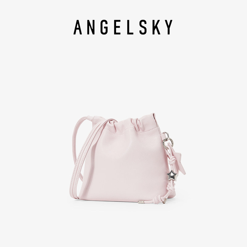 ANGELSKY水桶包女新款高级感星星包粉色包包斜挎包小型单肩初秋