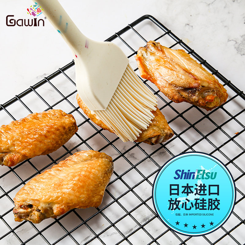 日本食品硅胶油刷婴儿辅食厨房烙饼工具烧烤肉小刷子耐高温烘焙级