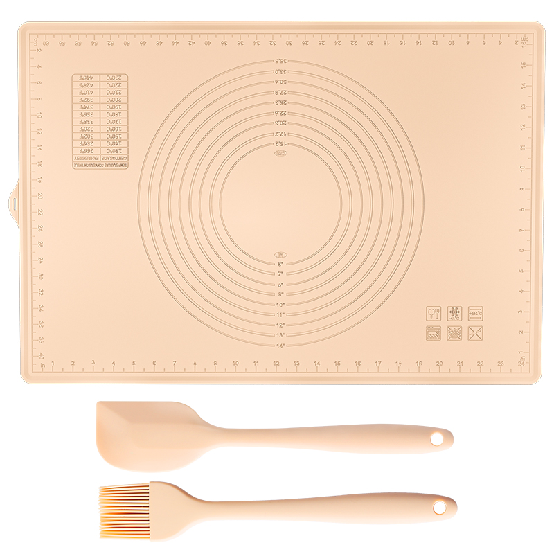 日本硅胶揉面垫和面垫食品刷油刷子烧烤刷蛋糕刮刀工具级烘焙套装 - 图3