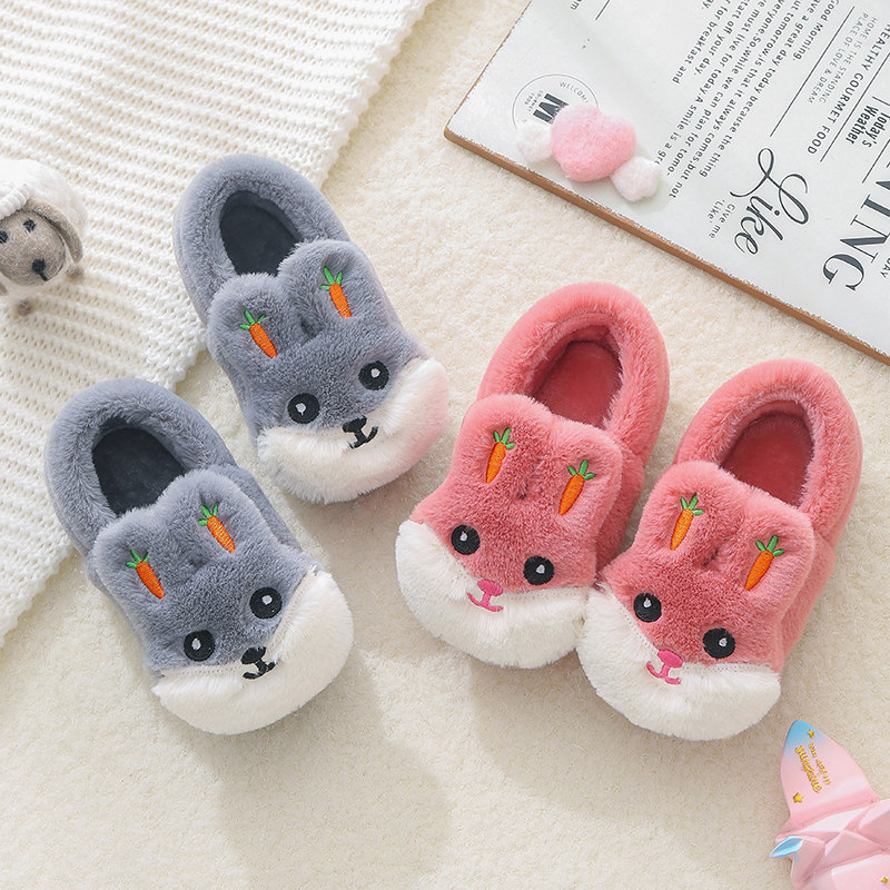 儿童棉鞋冬季男女童可爱宝宝鞋小孩网红毛毛鞋包跟室内软底居家鞋
