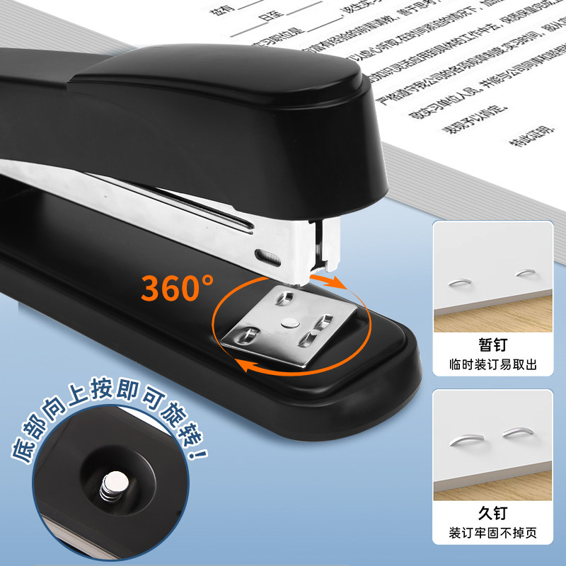 Large labor-saving rotary plate stapler is portable and can be ordered for 50