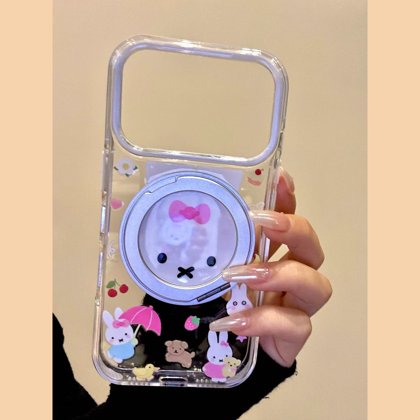 MoreRex 日韩卡通米菲兔360旋转磁吸支架适用苹果17手机壳iphone16promax新款15/14防摔保护套13/17pro少女心 - 图0