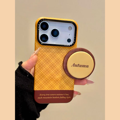 MoreRex ins小众撞色条纹英文磁吸支架适用苹果15手机壳iphone16promax新款14防摔13保护套16pro女款高级感17 - 图0