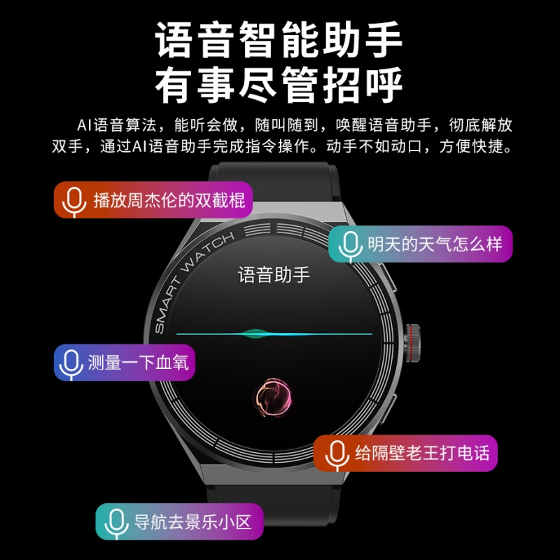 新款GT4智能手表watch3华强北GT4pro顶配1.6寸屏无线充NFC多功能-图2