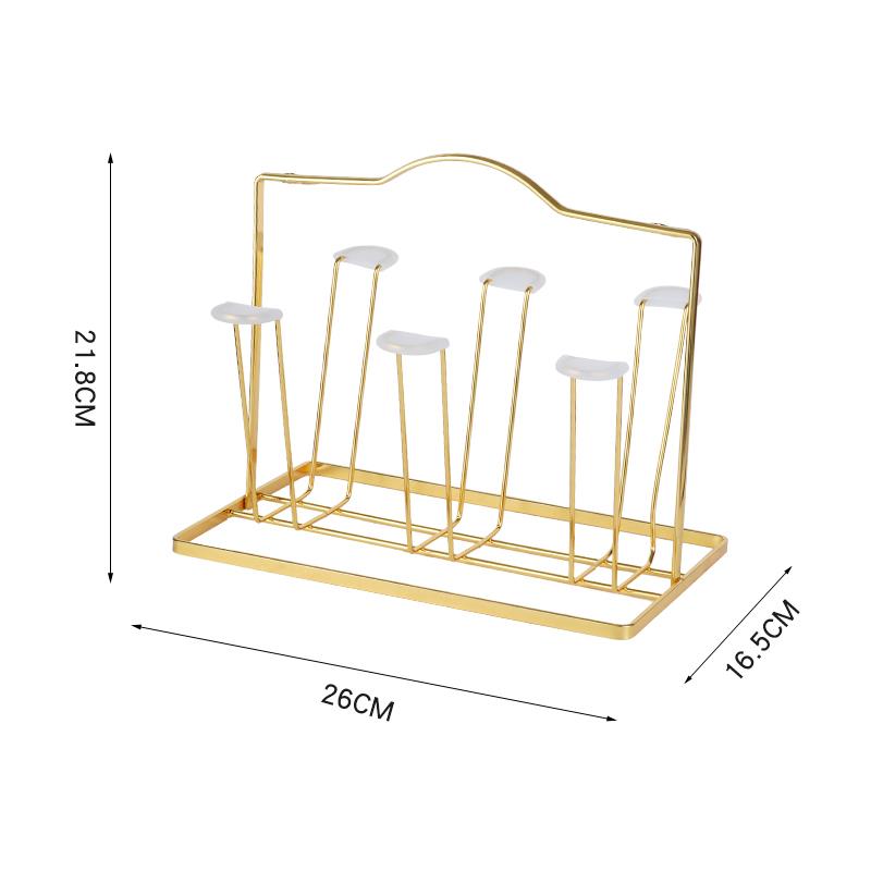 轻奢杯架倒挂杯子收纳架玻璃杯茶杯托盘沥水架客厅大号铁艺置物架 - 图0