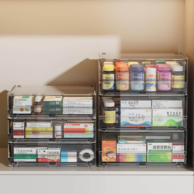 家用药箱多层收纳盒抽屉式药品透明药物整理箱置物架桌面厂家直销,淘宝优惠券,粉丝福利购,淘宝优惠卷