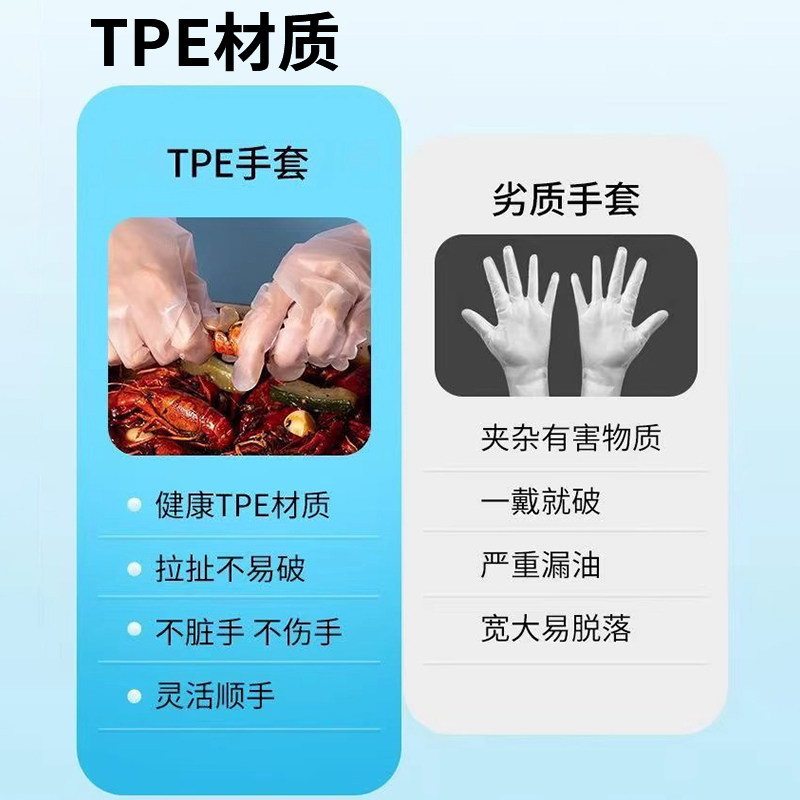 海氏海诺TPE一次性手套加厚耐用食品厨房清洁油污医用级检查手套,淘宝优惠券,粉丝福利购,淘宝优惠卷