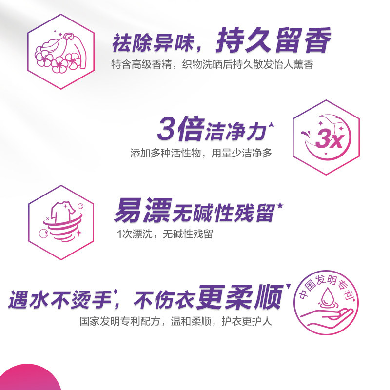 立白超洁薰衣草香1kg*2洗衣粉 百悦居家日用洗衣粉