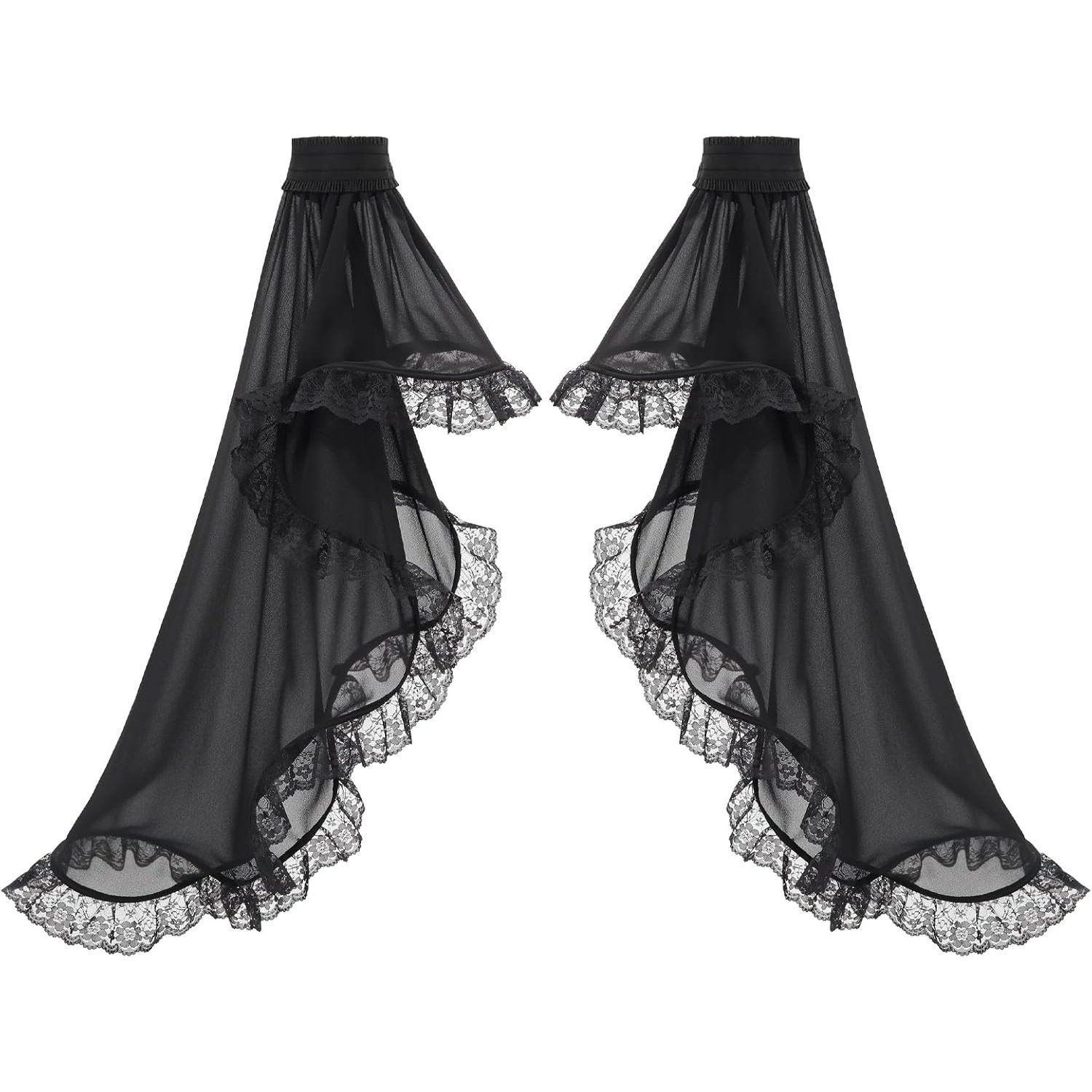 哥特式薄款单层雪纺袖套加蕾丝荷叶边透气长款喇叭袖搭配礼服手套,淘宝优惠券,粉丝福利购,淘宝优惠卷