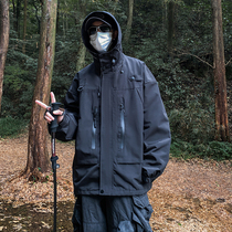 American oldschool jacket function wind multi-zip connecting cap submachine clothing magic sticker tightness cuffs climbing clothes