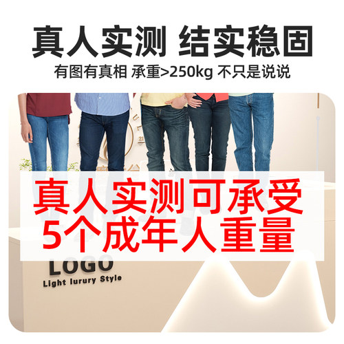 轻奢吧台收银台店铺小型桌柜商用美容院理发服装店公司前台接待台 - 图2