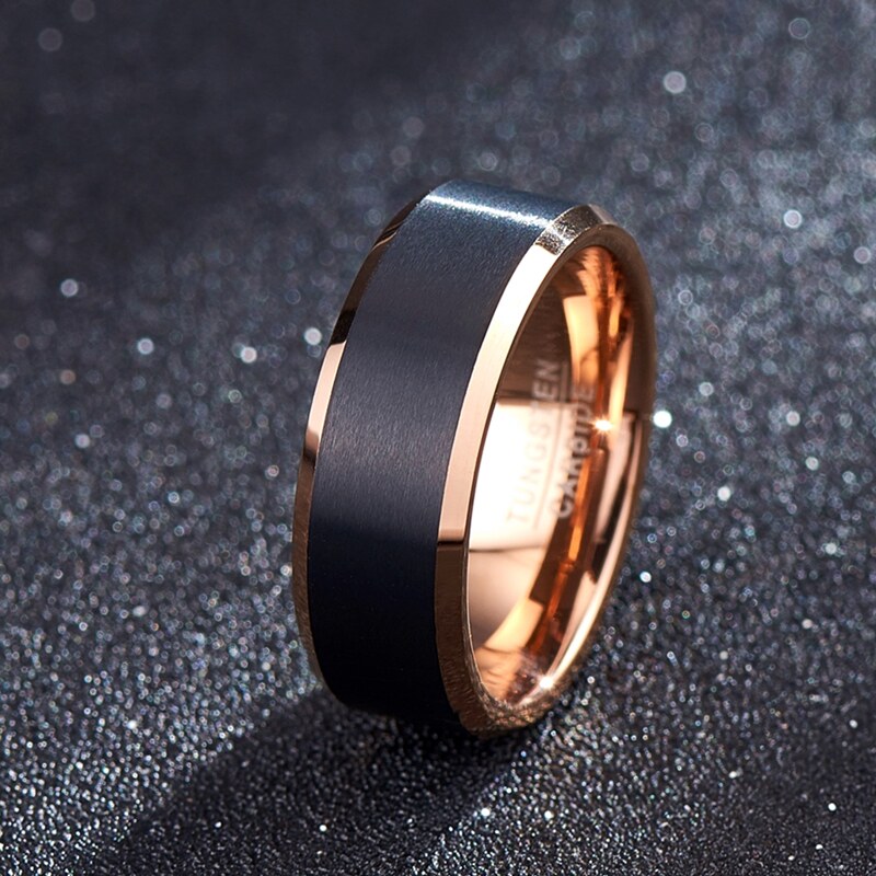 宽版黑色男士ins潮食指感钨金戒指 舒妃娅戒指/指环