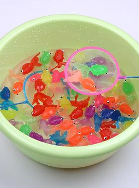 软胶仿真小金鱼模型儿童小孩洗澡戏水捞鱼玩具假鱼缸造景浮水装饰