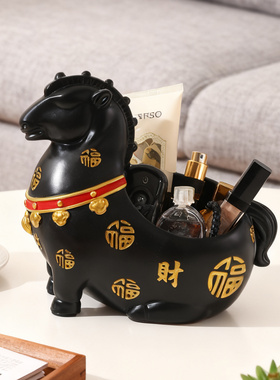立马发财入户玄关钥匙收纳摆件