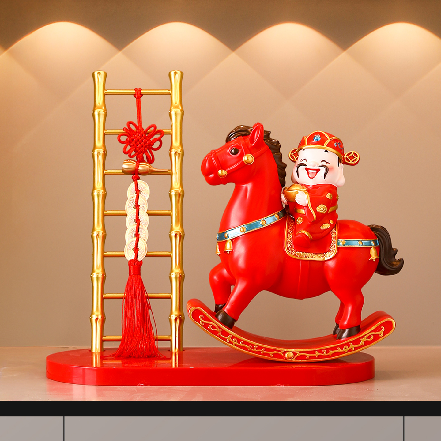 招财新年玄关装饰桌面摆件客厅福桶马摆件新居乔迁婚庆开业送礼品 - 图3