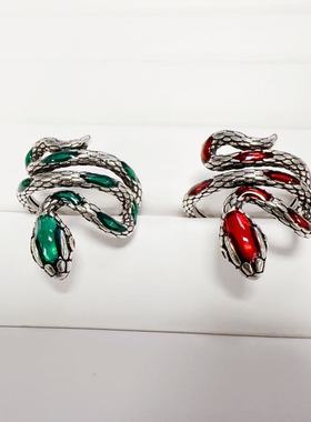 蛇形戒指景泰蓝食指环饰品