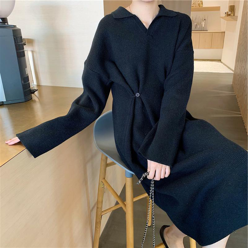 2020年秋冬新款打底收腰显瘦连衣裙 芭蜜堤连衣裙