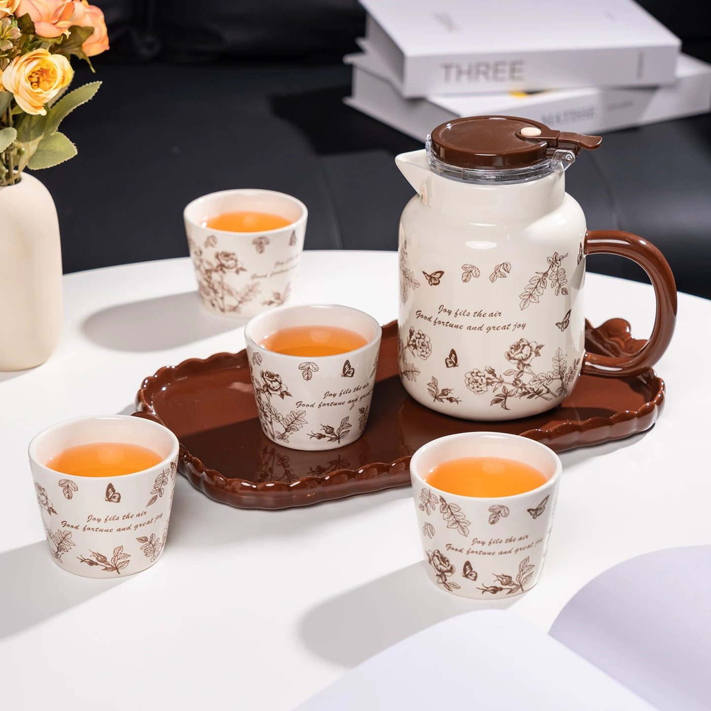 中古风陶瓷泡茶壶茶具套装客厅家用茶杯子乔迁新居搬家结婚礼物,淘宝优惠券,粉丝福利购,淘宝优惠卷