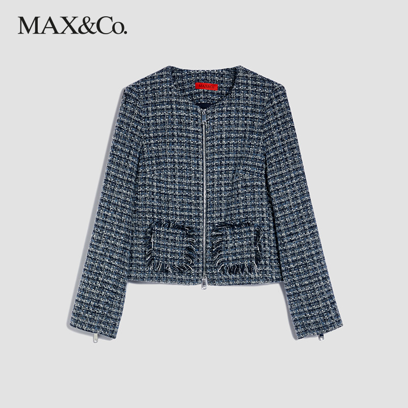 MAX&Co.新品混纺粗花呢夹克7044141003001maxco-图3