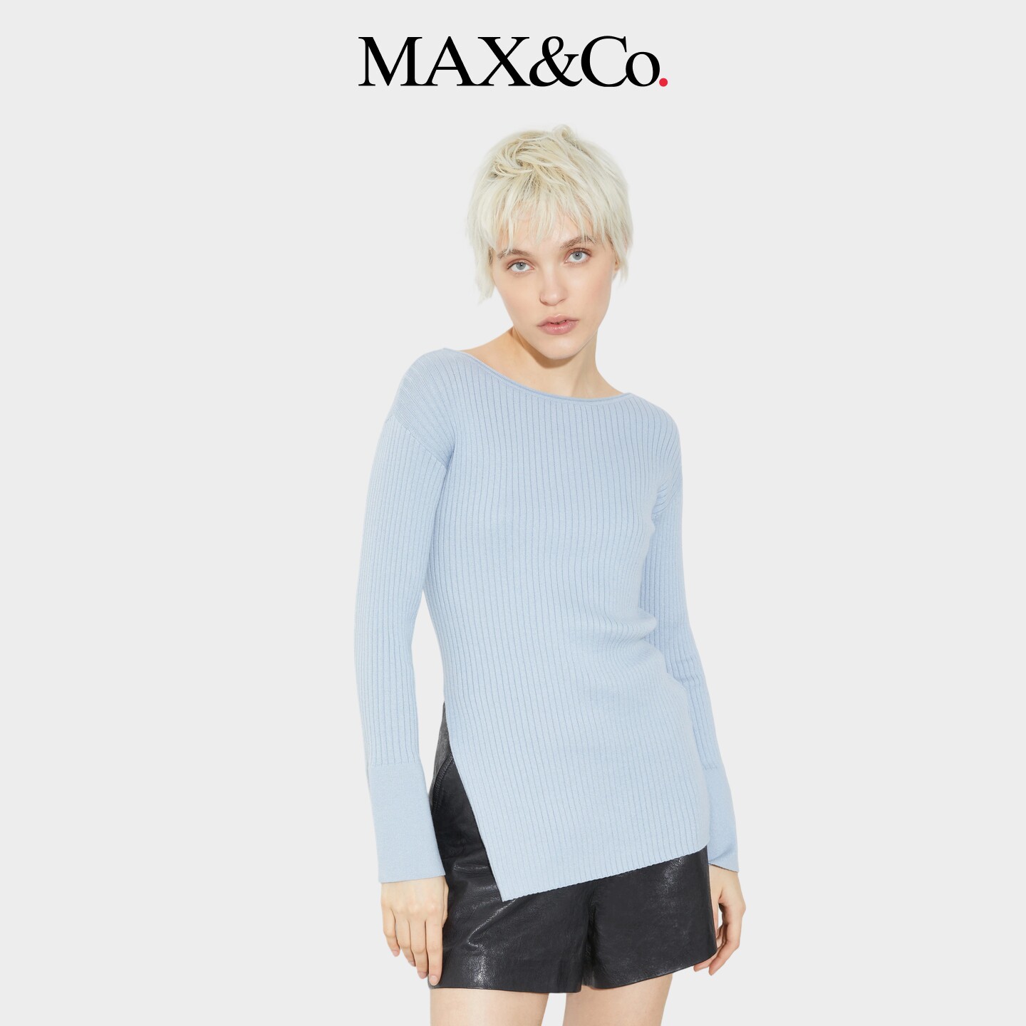 【季末甄选】MAX&Co.女装毛衣修身微喇叭袖针织衫6366045302