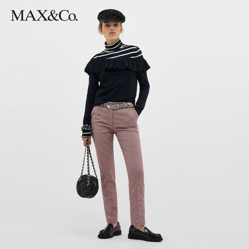 MAX&Co.春夏新款荷叶边针织衫内搭女7361882003001maxco-图0