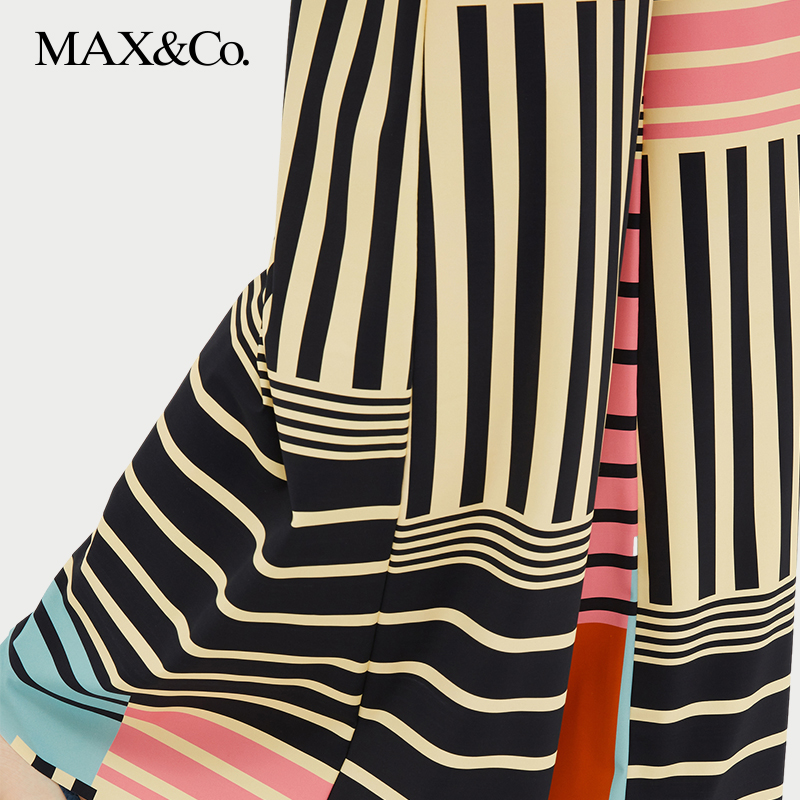 MAX&Co.春夏工艺平纹针织阔腿长裤6781024402max - 图2