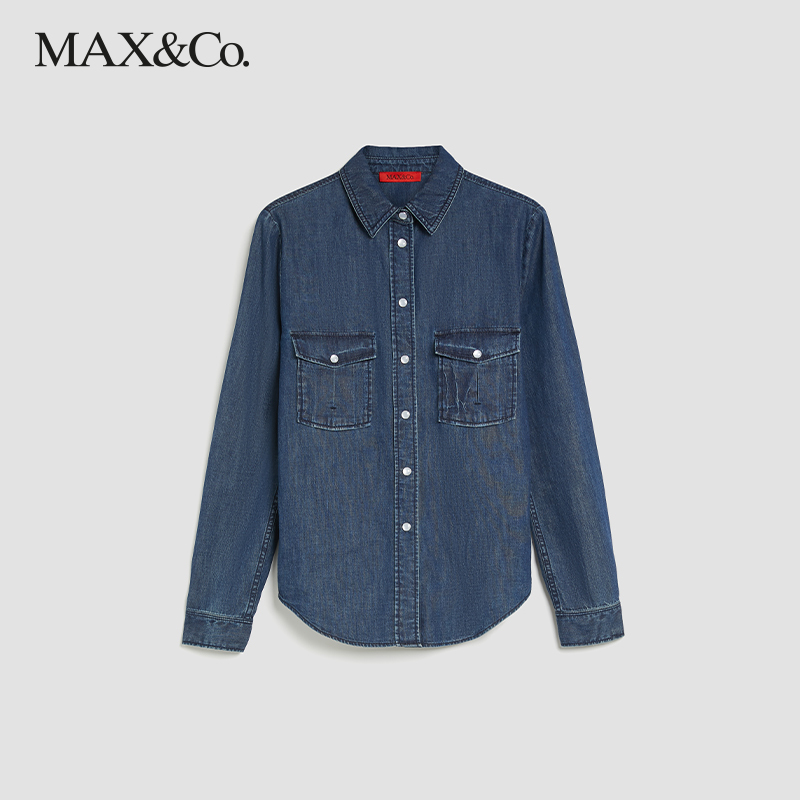 MAX&Co.2023春夏新款棉质牛仔衬衫4111033003001maxco-图3