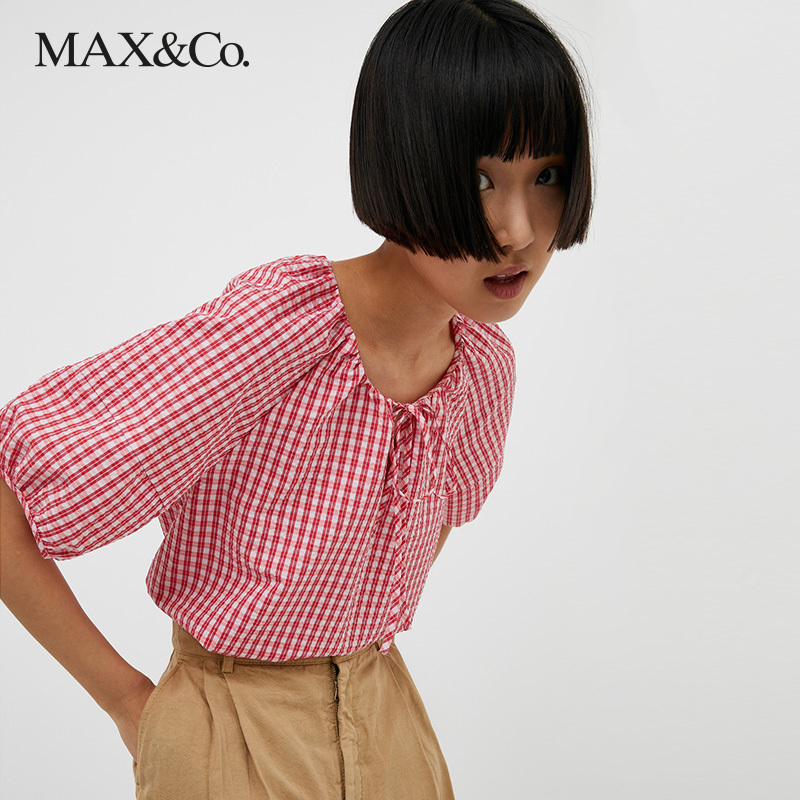 MAX&Co.春夏新款泡泡袖上衣衬衫女7111192003003maxco-图1