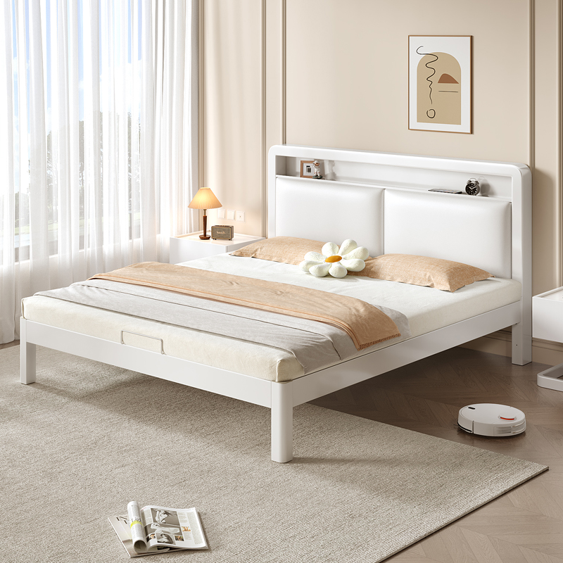 铁艺床双人床家用现代简约1.8米加粗加厚铁架床1.2单人床出租房用