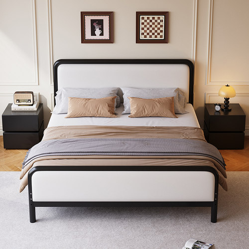 铁艺床双人床家用卧室1.8米铁床加粗加厚加固铁架床1.5简易单人床 - 图3