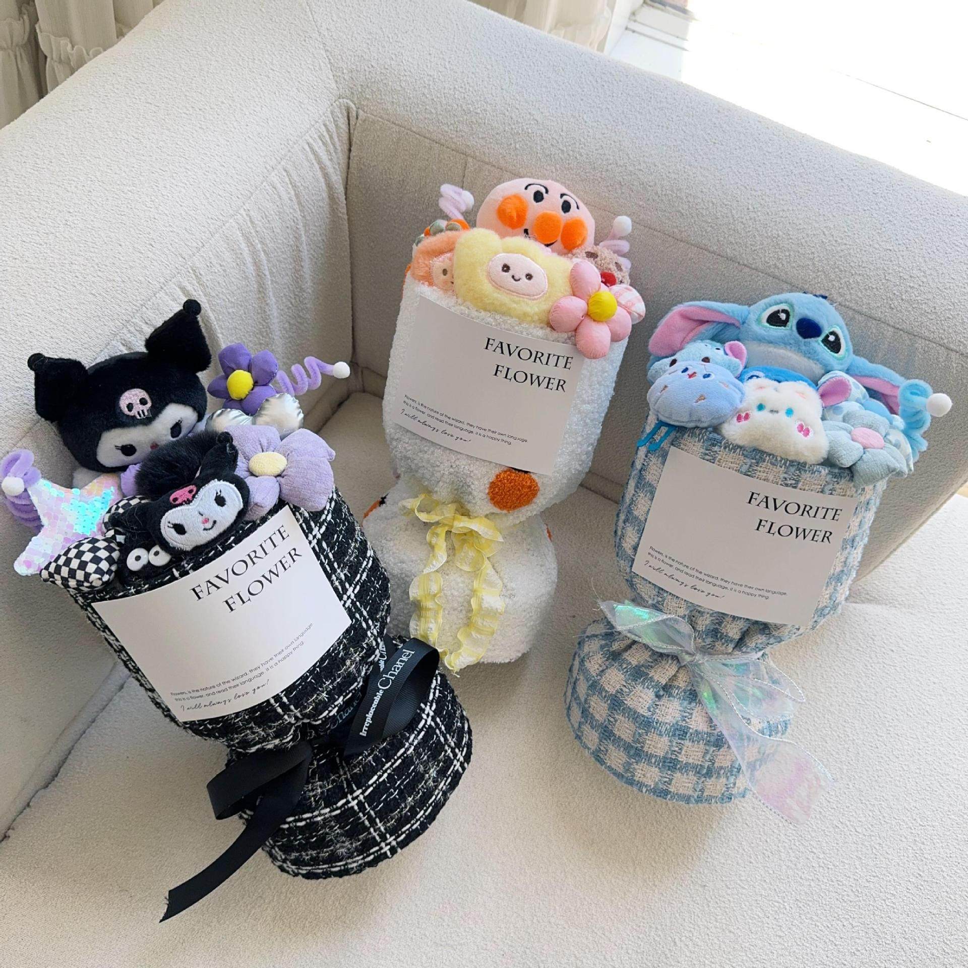 情人节礼物卡通创意成品玩偶花束七夕摆摊小礼物送女友生日礼物