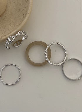 2023年新款潮简约感戒指女ins小众轻奢醋酸复古钻石指环