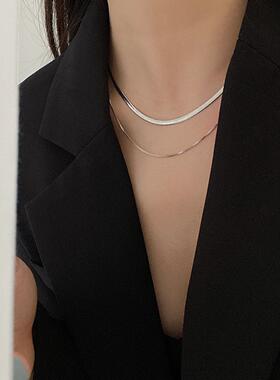 双层蛇骨项链女夏轻奢小众设计感