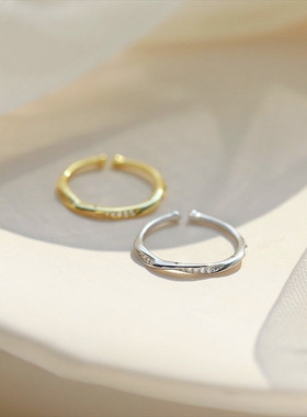 2023年新款银色戒指女简约ins 小众潮酷可调节时尚不易掉