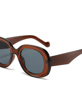 日系cherrykoko新款椭圆太阳镜 欧美个性大框鹅蛋时尚简约墨镜