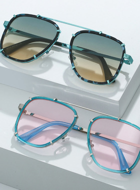 日系cherrykoko秋季新款方形太阳镜 欧美个性精致朋克眼镜 潮流