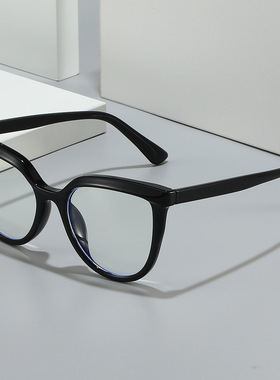 日系cherrykoko时尚新款平光镜大框眉毛防蓝光眼镜北美英伦风