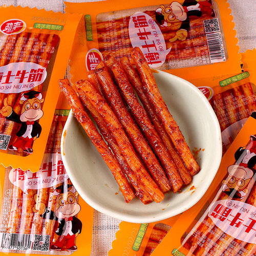 劲丰博士牛筋辣条儿时怀旧面筋双仔素牛筋豆筋小零食休闲食品小吃 - 图1