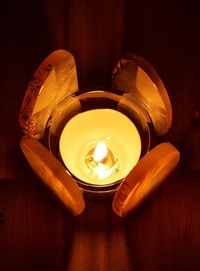 天然水晶玛瑙片烛台摆件 蜡烛杯欧美节日家居装饰 水晶工艺品